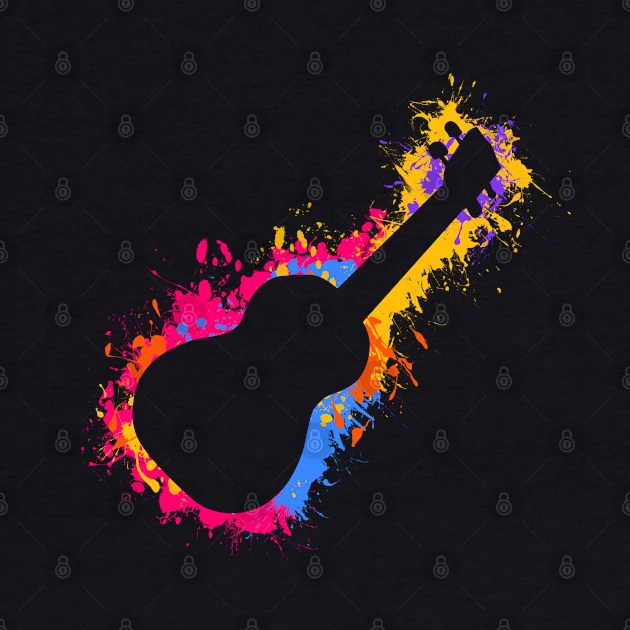 Chromatic Harmony - Colourful Ukulele Paint Splatters by thejamestaylor